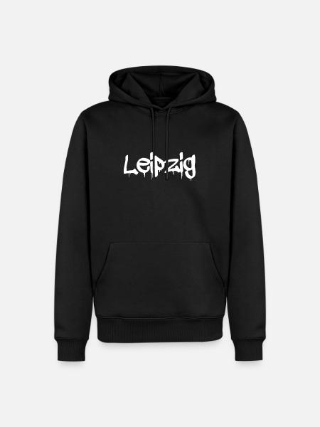Leipzig graffiti - Männer Premium Bio Hoodie - Schwarz