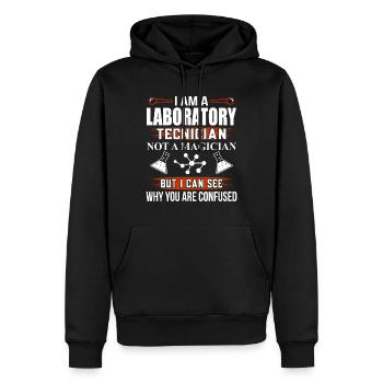 Laboratory Technician Lab Tech Fun Saying - Men’s Premium Organic Hoodie - black - Front - Nico (187cm)