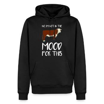 Drôle de vache rengaine sur le bétail comme cadeau - Sweat à capuche Premium bio Homme - noir - Devant - Nico (187cm)
