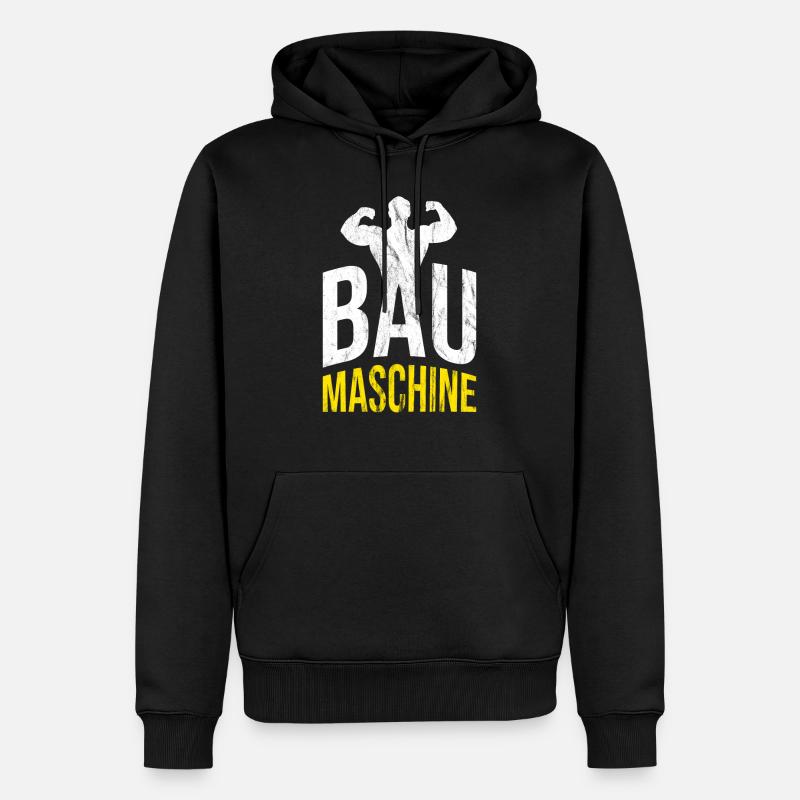 Construction d’une machine à bâtir Construction Maître d’ouvrage - Sweat à capuche Premium bio Homme - noir