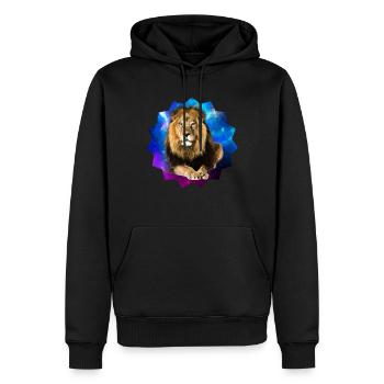 lion - Men’s Premium Organic Hoodie - black - Front - Nico (187cm)