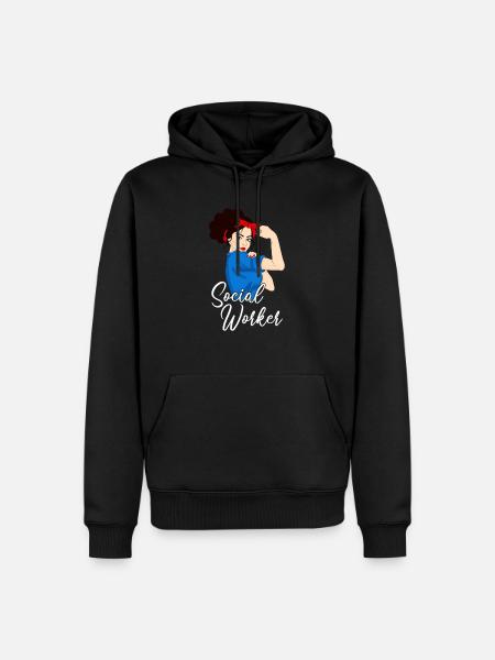 Social Worker Girl, social worker - Männer Premium Bio Hoodie - Schwarz