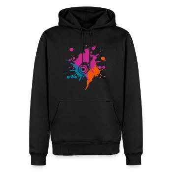 Yoyo Farbiger Klecks - Männer Premium Bio Hoodie - Schwarz - Vorne - Nico (187cm)