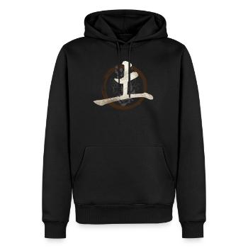 Japanisches Symbol für die Erde - japanische Kanji - Männer Premium Bio Hoodie - Schwarz - Vorne - Nico (187cm)