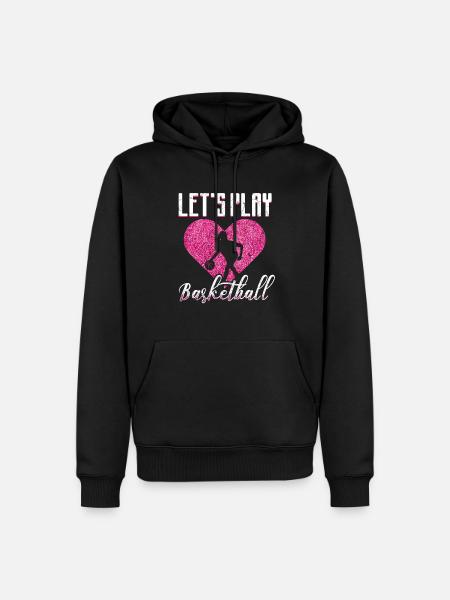 Basketball Mädchen - Männer Premium Bio Hoodie - Schwarz