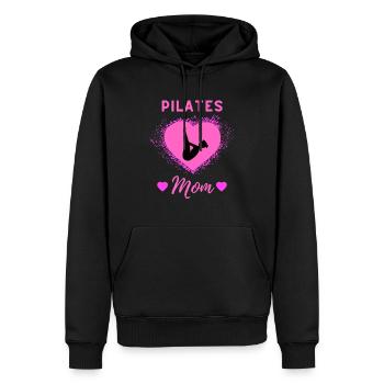 Pilates Mom, Pilates Mama Liebe - Männer Premium Bio Hoodie - Schwarz - Vorne - Nico (187cm)