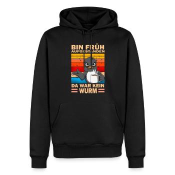 Bin früh aufgestanden da war kein Wurm Vogel Kaffe - Männer Premium Bio Hoodie - Schwarz - Vorne - Nico (187cm)