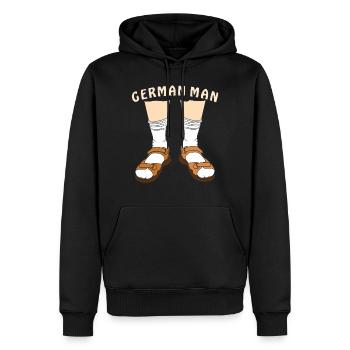 GERMAN MAN - Männer Premium Bio Hoodie - Schwarz - Vorne - Nico (187cm)