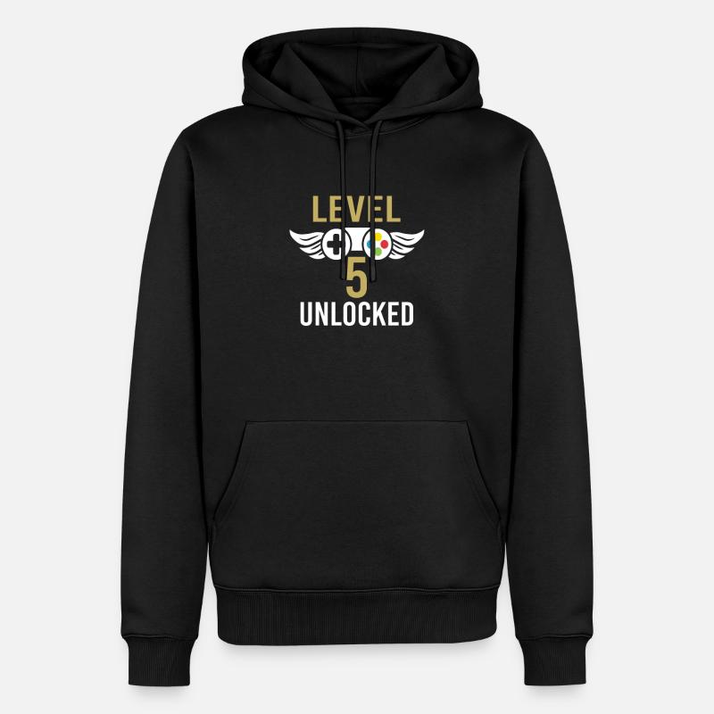 Déverrouillé le niveau 5 - Sweat à capuche Premium bio Homme - noir