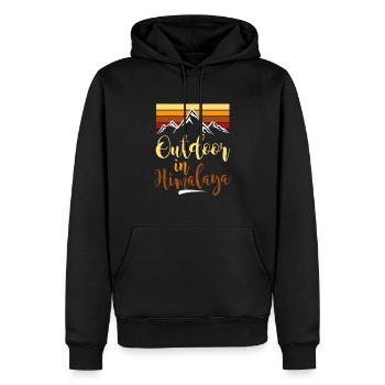 Montagnes de l’Himalaya Randonnée Tibet Népal - Sweat à capuche Premium bio Homme - noir - Devant - Nico (187cm)