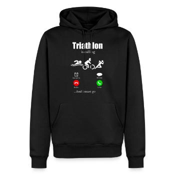 Triathlon - Männer Premium Bio Hoodie - Schwarz - Vorne - Nico (187cm)