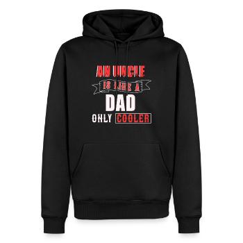 Oncle, nièce neveu père papa - Sweat à capuche Premium bio Homme - noir - Devant - Nico (187cm)