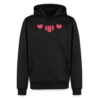 3 Herzen - Männer Premium Bio Hoodie - Schwarz - Vorne - Nico (187cm)