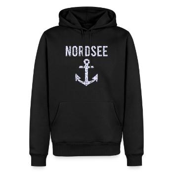 Mer du Nord - Sweat à capuche Premium bio Homme - noir - Devant - Nico (187cm)