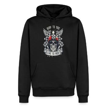 Motorrad Motorrad Sprüche Biker Motorradfahrer - Männer Premium Bio Hoodie - Schwarz - Vorne - Nico (187cm)