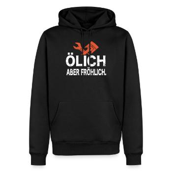 Ölich Aber Fröhlich - Zweirad Mechaniker Motorrad - Männer Premium Bio Hoodie - Schwarz - Vorne - Nico (187cm)
