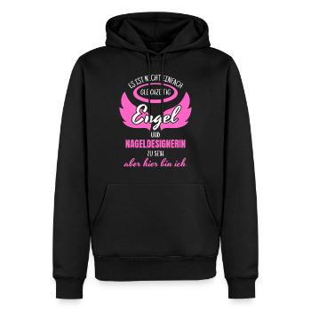 Nageldesignerin Engel - Männer Premium Bio Hoodie - Schwarz - Vorne - Nico (187cm)