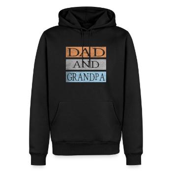 Papa et grand-père - Sweat à capuche Premium bio Homme - noir - Devant - Nico (187cm)