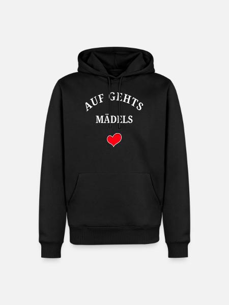 Auf Gehts Mädels - Männer Premium Bio Hoodie - Schwarz