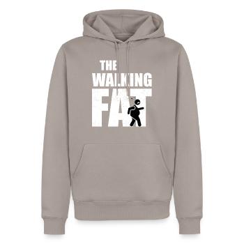 The walking Fat fetter dicker Mann laufen Herren - Männer Premium Bio Hoodie - Taupe - Vorne - Nico (187cm)