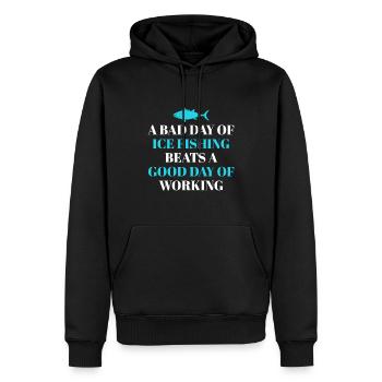 Pêche sur glace Pêche pêche - Sweat à capuche Premium bio Homme - noir - Devant - Nico (187cm)