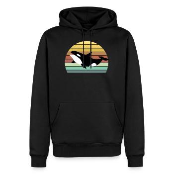 Orque - Sweat à capuche Premium bio Homme - noir - Devant - Nico (187cm)