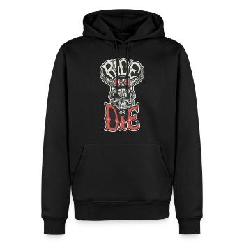 Motorrad Motorrad Spruch Ride or Die Biker - Männer Premium Bio Hoodie - Schwarz - Vorne - Nico (187cm)