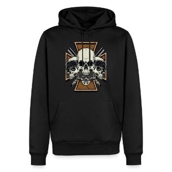 Skulls - Männer Premium Bio Hoodie - Schwarz - Vorne - Nico (187cm)