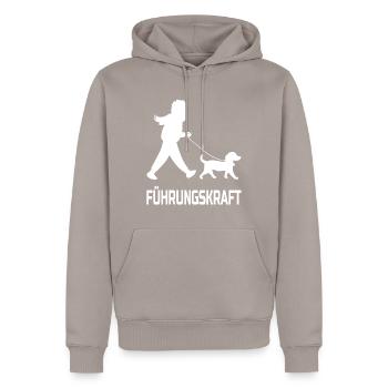 Führungskraft Hund Mann Gassi gehen Herrchen Chef - Männer Premium Bio Hoodie - Taupe - Vorne - Nico (187cm)