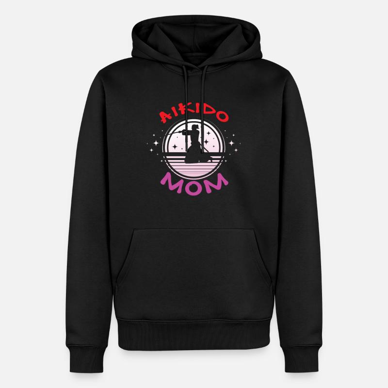 Aïkido Maman - Sweat à capuche Premium bio Homme - noir