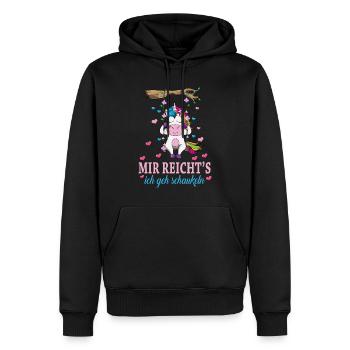 Einhorn Liebhaber Mir reichts ich geh Schaukeln - Männer Premium Bio Hoodie - Schwarz - Vorne - Nico (187cm)
