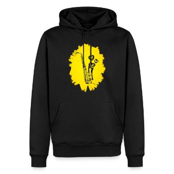 Saxophon - Männer Premium Bio Hoodie - Schwarz - Vorne - Nico (187cm)