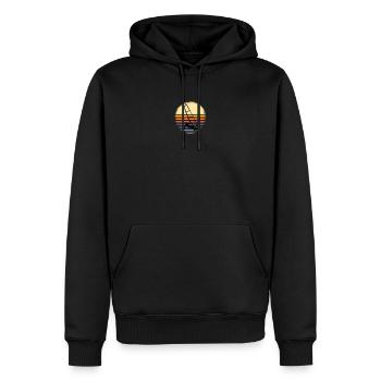 Windsurfen Windsurfing Windsurfer retro Design - Männer Premium Bio Hoodie - Schwarz - Vorne - Nico (187cm)