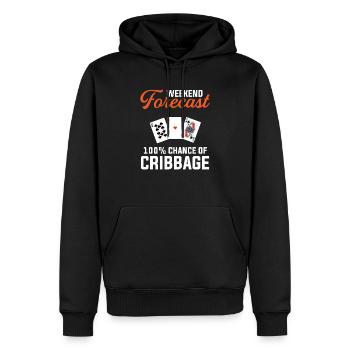 Cribbage weekend forecast funny cribbage - Männer Premium Bio Hoodie - Schwarz - Vorne - Nico (187cm)