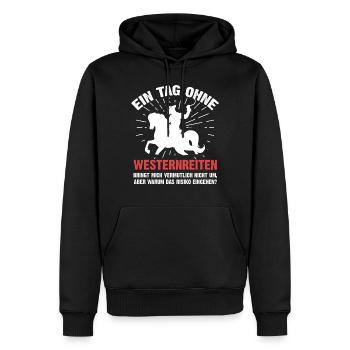 Westernreiten - Männer Premium Bio Hoodie - Schwarz - Vorne - Nico (187cm)