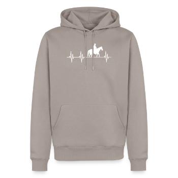 Western cheval ECG battement de cœur - Sweat à capuche Premium bio Homme - taupe - Devant - Nico (187cm)