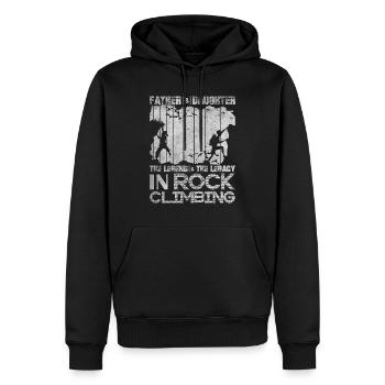 Papa Et fille Escalade - Sweat à capuche Premium bio Homme - noir - Devant - Nico (187cm)