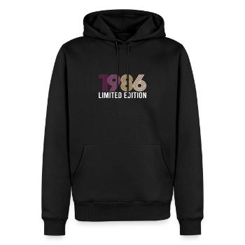 Vintage Limited Edition 1986 Birthday BirthJah - Men’s Premium Organic Hoodie - black - Front - Nico (187cm)