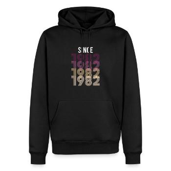 Vintage Since 1982 Geburtstag Geburtsjahr - Männer Premium Bio Hoodie - Schwarz - Vorne - Nico (187cm)