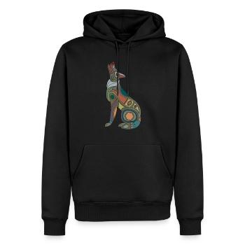 Loup Signes du zodiaque Amérindiens - Sweat à capuche Premium bio Homme - noir - Devant - Nico (187cm)