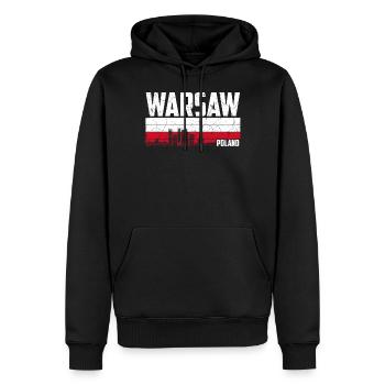 Warschau Polen - Männer Premium Bio Hoodie - Schwarz - Vorne - Nico (187cm)