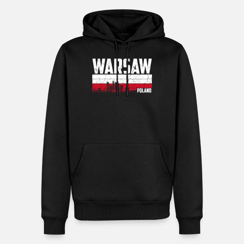 Varsovie Pologne - Sweat à capuche Premium bio Homme - noir