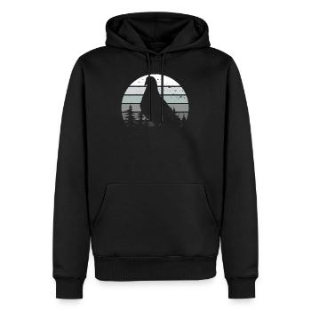 Pigeons pigeons Pigeons pigeons vintage - Sweat à capuche Premium bio Homme - noir - Devant - Nico (187cm)