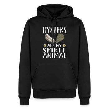 Les huîtres sont mon Animal Funny Oyster Fun - Sweat à capuche Premium bio Homme - noir - Devant - Nico (187cm)