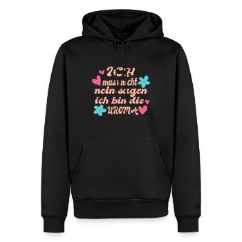 Uroma spruch - Männer Premium Bio Hoodie - Schwarz - Vorne - Nico (187cm)