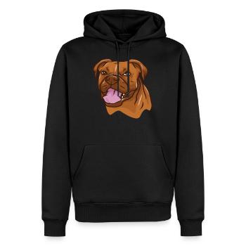 Pitbull Bull chien chien - Sweat à capuche Premium bio Homme - noir - Devant - Nico (187cm)