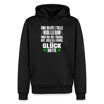 Jobwechsel Abschiedsgeschenk für Kollegin Geschenk - Männer Premium Bio Hoodie - Schwarz - Vorne - Nico (187cm)