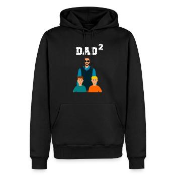 Vater 2 Söhne Vatertag Geschenk - Männer Premium Bio Hoodie - Schwarz - Vorne - Nico (187cm)