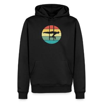 Retro Vintage Calisthenics Calisthenics Planche - Männer Premium Bio Hoodie - Schwarz - Vorne - Nico (187cm)