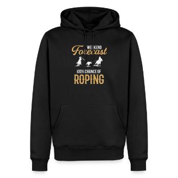 Wochenend-Prognose Roping, Rodeo roping - Männer Premium Bio Hoodie - Schwarz - Vorne - Nico (187cm)
